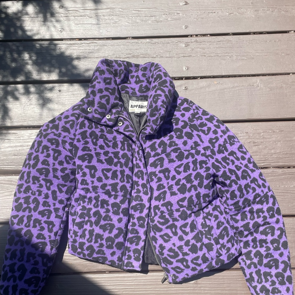 apparis cheetah puffer jacket